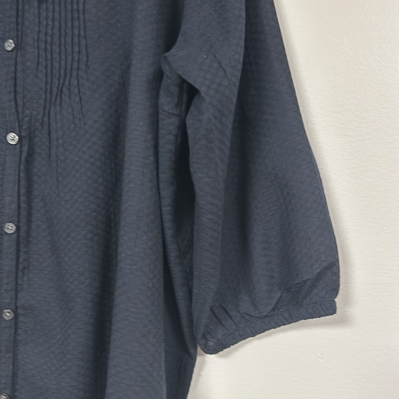 NWT Eddie Bauer Women’s Dark Navy Blue Button Down Cotton Blouse Size 2XL NWT - Picture 7 of 10